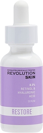 Сыворотка для лица с ретинолом, витаминами и гиалуроновой кислотой - Revolution Skincare 0.3% Retinol with Vitamins & Hyaluronic Acid Restore Serum — фото N1