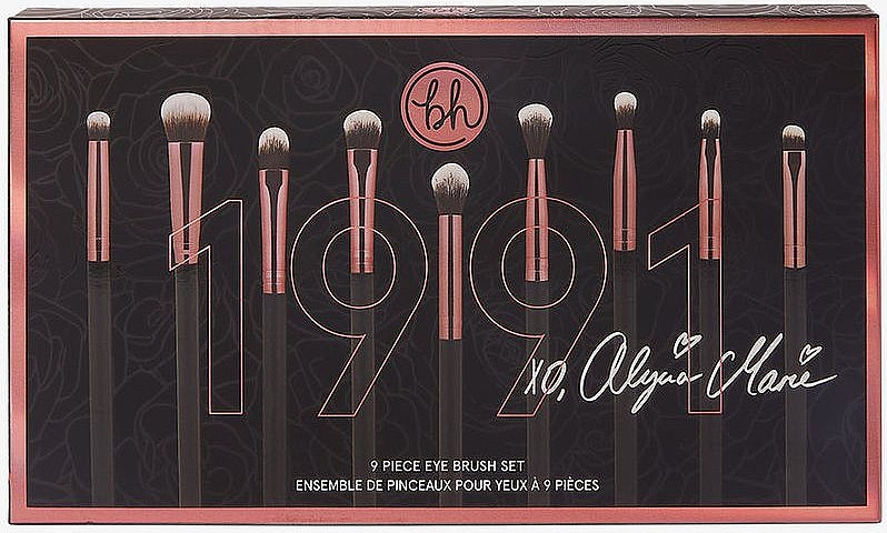 Набір пензликів для тіней, 9 шт. - BH Cosmetics 1991 by Alycia Marie 9 Piece Eye Brush Set — фото N1
