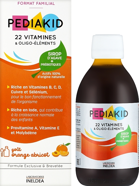Сироп для здорового физического развития: 22 витамина и олиго-элемента - Pediakid 22 Vitamines et Oligo-Elements Sirop — фото N4