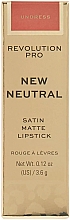 Помада для губ, 3.6г - Revolution PRO New Neutral Satin Matte Lipstick — фото N1