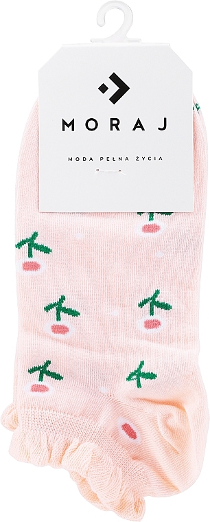 Хлопковые женские носки с цветочным узором, розовые - Moraj — фото N1