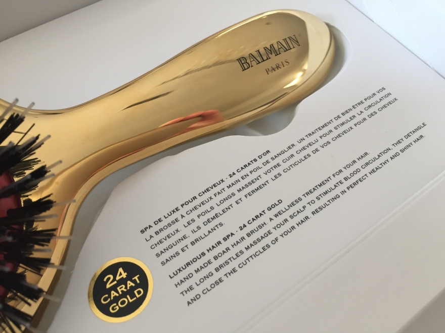 Набор - Balmain Paris Hair Couture Luxurious Golden Spa (h/parfume/50ml + h/elixir/20ml + h/brush) — фото N2