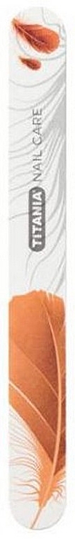 Пилка для ногтей "Перо", 17,8 см, двухсторонняя 180/220 грит, 1221 B, оранжевая - Titania — фото N1