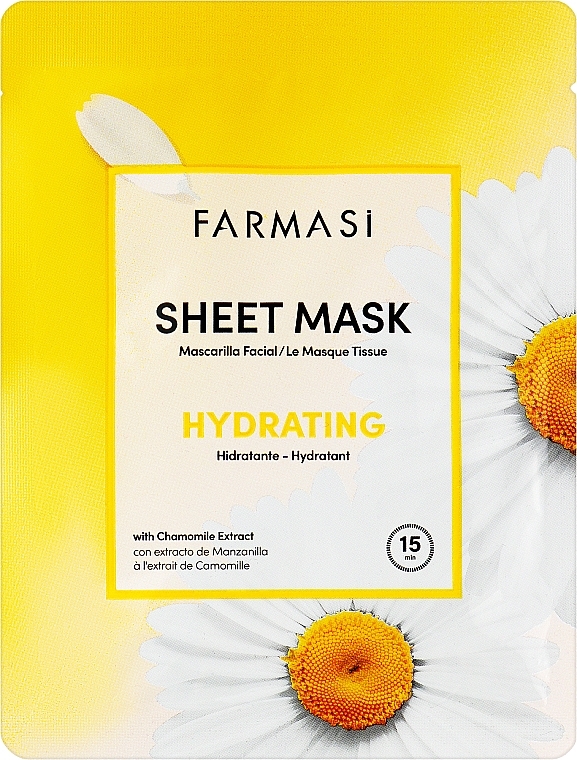 Зволожувальна тканинна маска для обличчя з ромашкою - Farmasi Dr.C.Tuna Sheet Mask Hydrating — фото N1