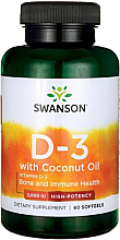 Парфумерія, косметика Харчова добавка "Вітамін D-3 з кокосовим маслом" - Swanson Vitamin D-3 with Coconut Oil