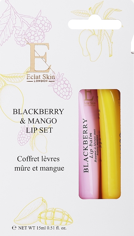 Набір - Eclat Skin London Mango & Blackberry Lip Balm Set (lip/balm/15ml) — фото N1