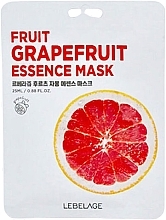 Тканинна маска для обличчя з екстрактом грейпфрута - Lebelage Fruit Grapefruit Essence Mask — фото N1