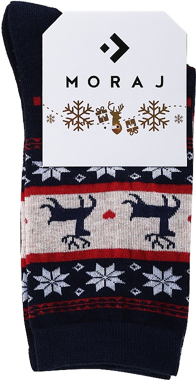 Жіночі різдвяні шкарпетки з норвезьким візерунком csls250-011, темно-сині - Moraj — фото N1