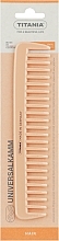 Расческа пластиковая 18.5 см, светло-оранжевая - Titania — фото N1