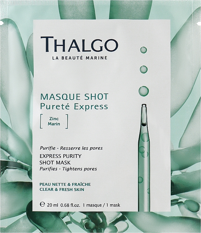 Освіжальна тканинна маска для обличчя - Thalgo Purete Marine Masque Shot Purete Express — фото N1