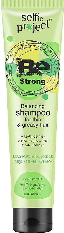 Регулирующий шампунь для волос с алоэ вера - Selfie Project Be Strong Balancing Shampoo — фото N1
