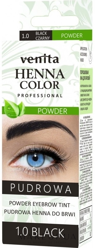 Порошковая хна для бровей - Venita Henna Color Professional Powder — фото 1.0 - Black