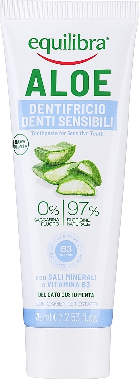 Зубная паста для чувствительных зубов и десён - Equilibra Aloe Gel Sensitive Gums Toothpaste