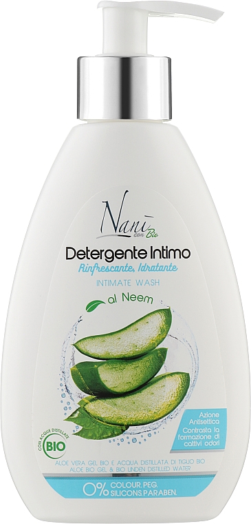Гель для интимной гигиены био увлажняющий "Алоэ" - Nani Bio Refreshing & Moisturizing Intimate Wash — фото N1