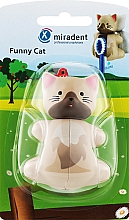 Парфумерія, косметика Дитячий гігієнічний футляр для зубної щітки, кіт - Miradent Funny Animals Holder For The Brush Cat