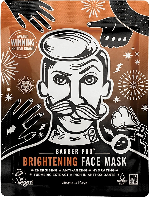 Освітлювальна маска для обличчя - BarberPro Brightening Face Mask — фото N1
