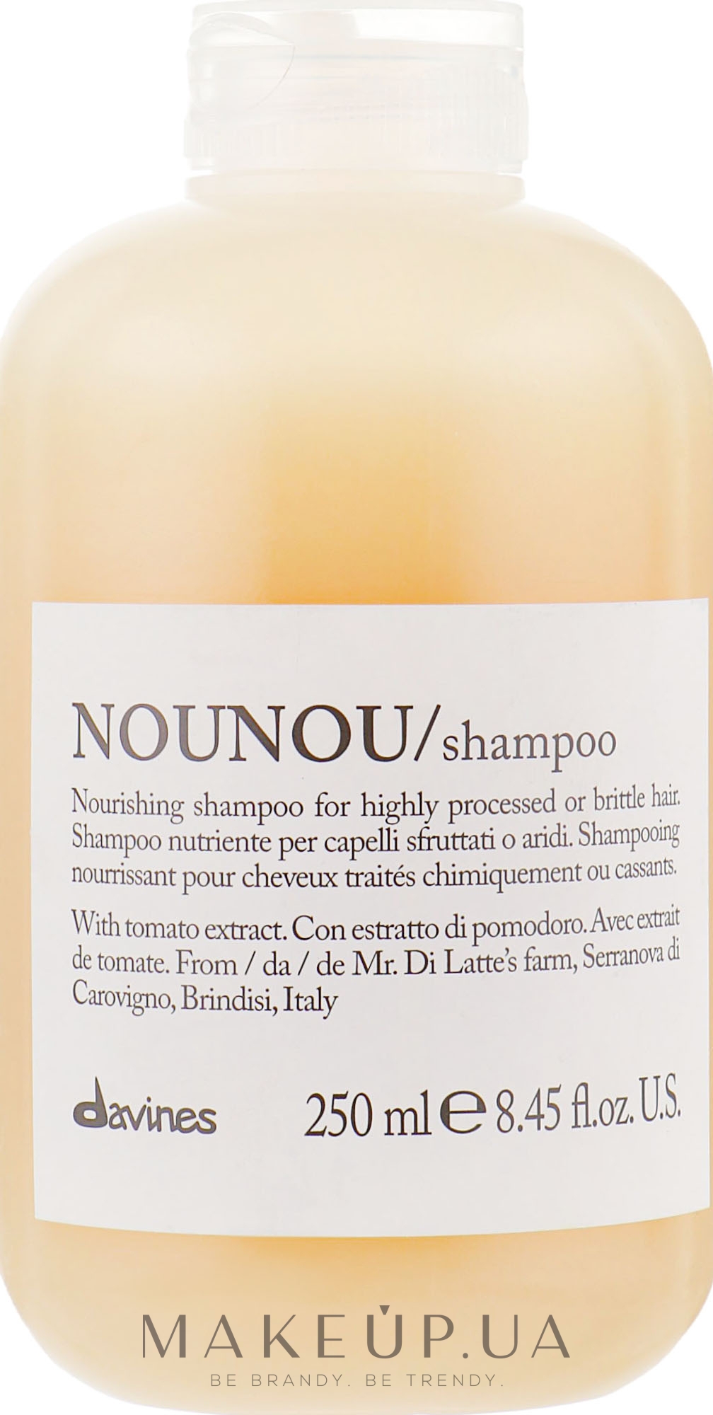 Питательный шампунь для уплотнения ломких и поврежденных волос с экстрактом помидора - Davines Nourishing Nounou Shampoo With Tomato Extract — фото 250ml