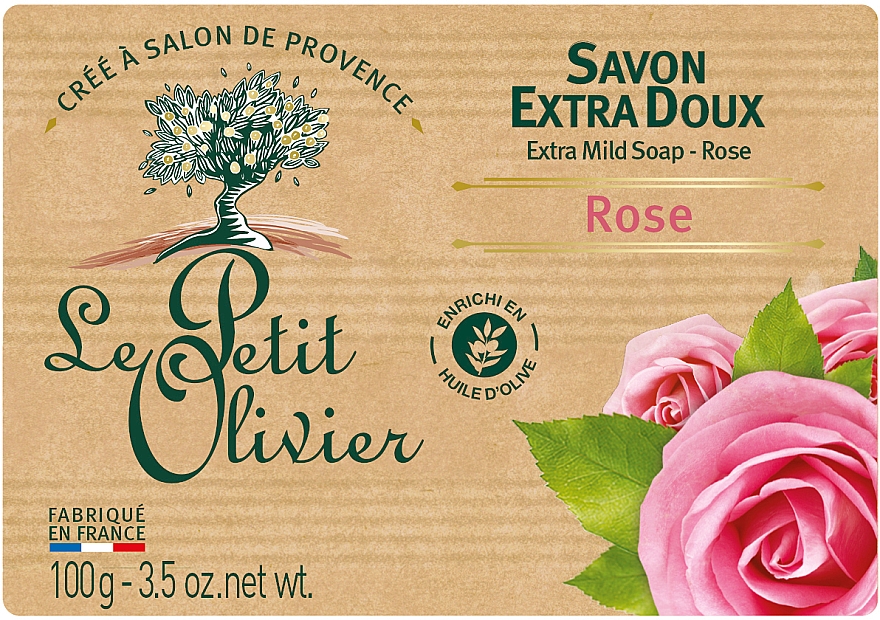 Мыло экстранежное, с экстрактом розы - Le Petit Olivier-extra mild soap-Rose