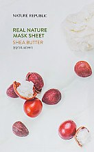 Тканевая маска с экстрактом масла ши - Nature Republic Real Nature Mask Sheet Shea Butter — фото N1