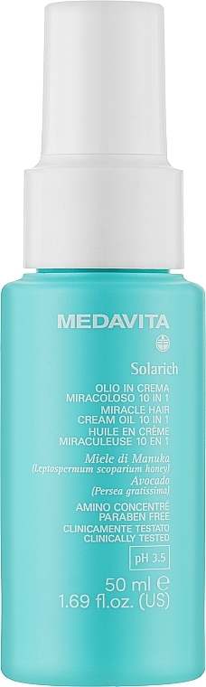 Крем для волосся 10 в 1 із дзеркальним ефектом - Medavita Solarich Miracle Hair Cream Oil 10 In 1 — фото N1