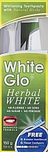 Набір "Лікувальні трави" з біло-фіолетовою щіткою - White Glo Herbal White (t/paste/100ml + t/brush/1) — фото N2