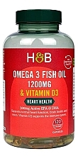 Пищевая добавка "Омега 3 с витамином D3. Здоровье сердца", 1200 мг - Holland & Barrett Omega 3 Fish Oil & Vitamin D3 Heart Health — фото N1