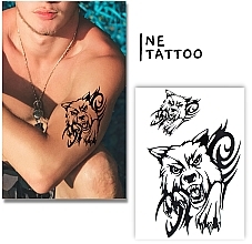 Тимчасовий тату "Вовк з орнаментом" - Ne Tattoo — фото N1