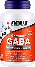 Жувальні таблетки ГАМК зі смаком апельсина - Now Foods GABA Chewable Natural Orange Flavor — фото N1