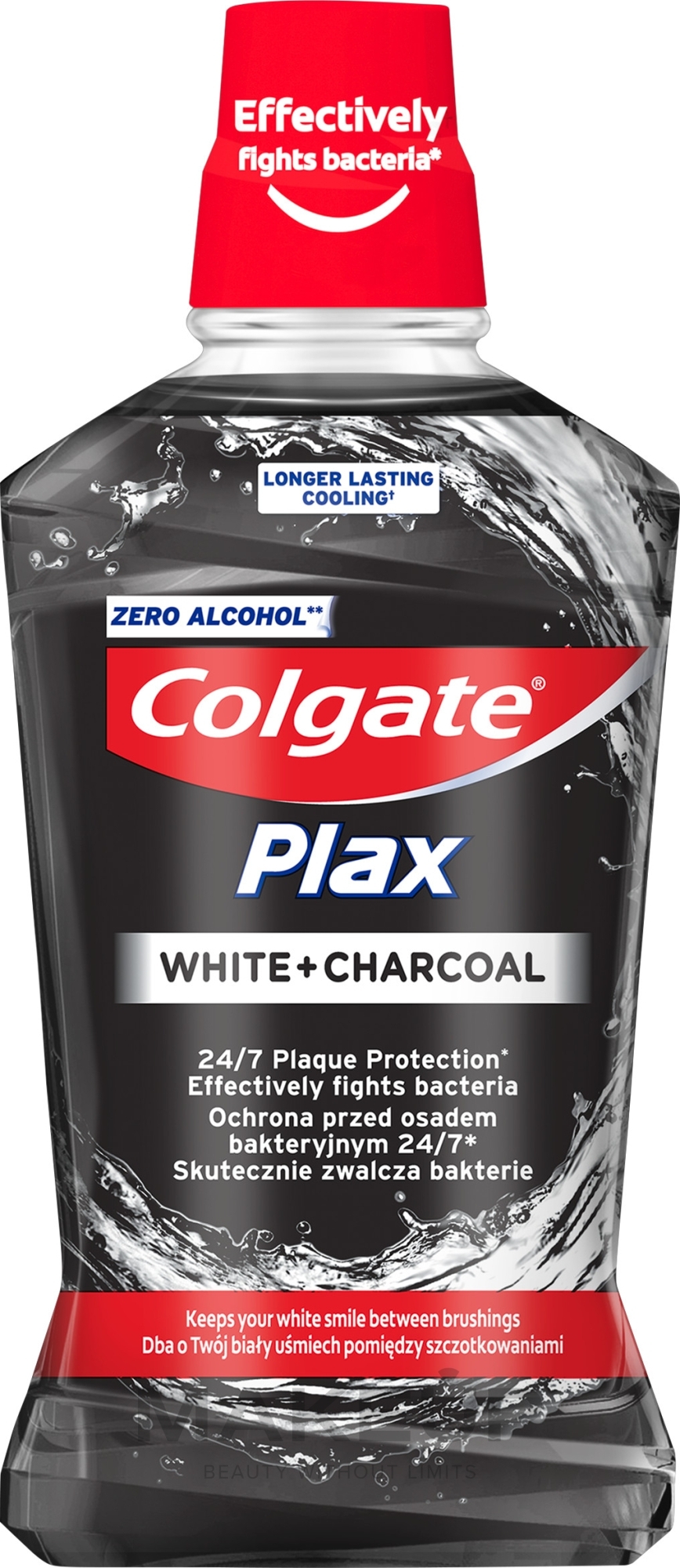 Ополіскувач для рота "Відбілювальний" з вугіллям, антибактеріальний - Colgate Plax — фото 500ml