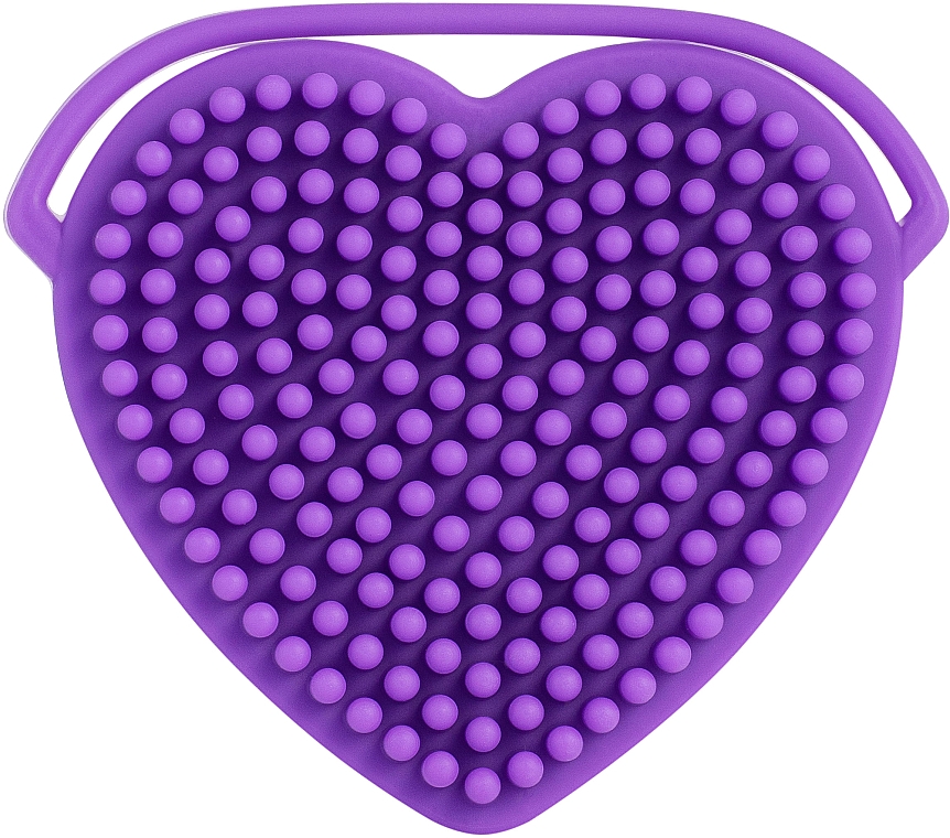 Спонж силиконовый для умывания и массажа, PF-59, сердце, фиолетовый - Puffic Fashion — фото N1