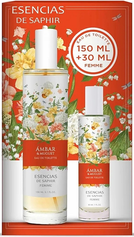 Saphir Parfums Flowers de Saphir Ambar & Muguet - Набір (edt/150ml + edt/30ml) — фото N2