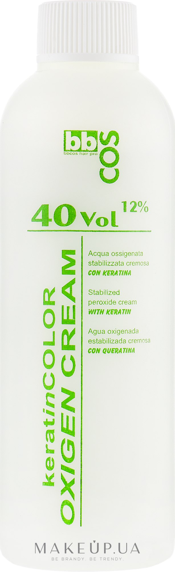 Окислитель кремообразный 12 % - BBcos Keratin Color Oxigen Cream 40 Vol — фото 150ml