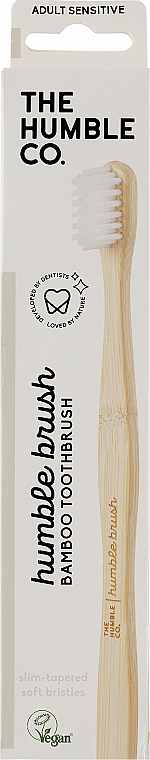 Бамбуковая зубная щетка для чувствительных десен, белая - The Humble Co Adult Sensitive — фото N1