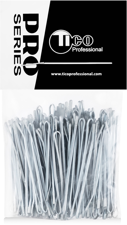 Невидимки для волос ровные, 50 мм, серебристые - Tico Professional — фото N1