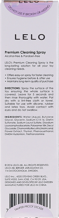 Очищувальний спрей для секс-іграшок - Lelo Premium Antibacterial Sex Toy Cleaner Spray — фото N3