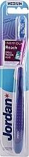 Парфумерія, косметика Зубна щітка середньої жорсткості, з захисним ковпачком, синя в клітинку - Jordan Individual Reach Toothbrush