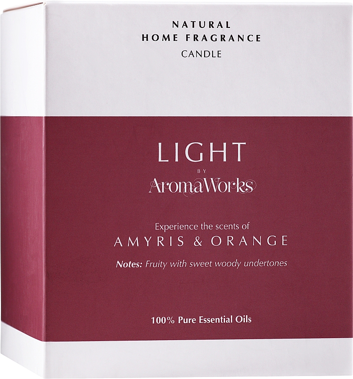 Ароматична свічка "Амірис та апельсин" - AromaWorks Light Range Amyris & Orange Candle — фото N5