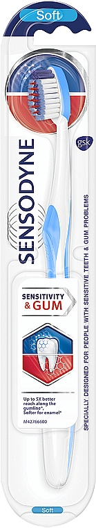Зубна щітка "Чутливість зубів і захист ясен", блакитна - Sensodyne Sensitivity & Gum Soft Toothbrush
