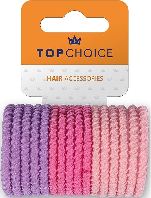 Набор разноцветных резинок для волос, 26553, фиолетово-розовые - Top Choice Hair Bands — фото N1