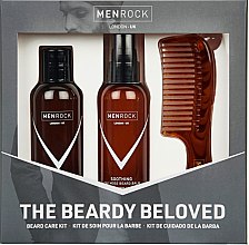 Духи, Парфюмерия, косметика Набор - Men Rock Soothy Beardy Beloved Oak Moss Starter Kit (b/balm/100ml + b/sh/100ml + comb/1pcs)