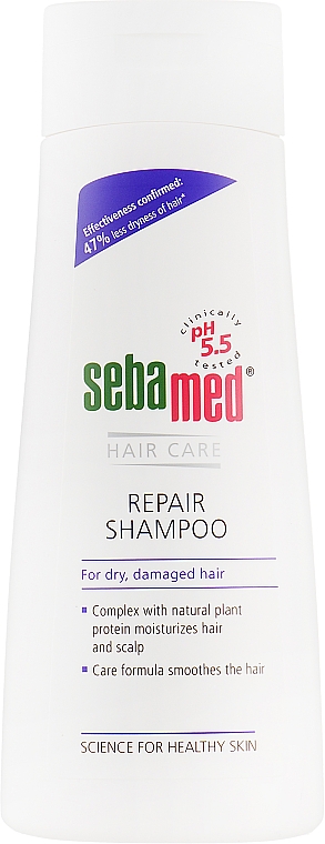 Шампунь восстанавливающий для сухих, ослабленных и поврежденных волос - Sebamed Repair Shampoo — фото N2