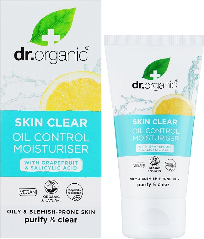 Зволожувальний крем для масної шкіри - Dr. Organic Skin Clear — фото N2