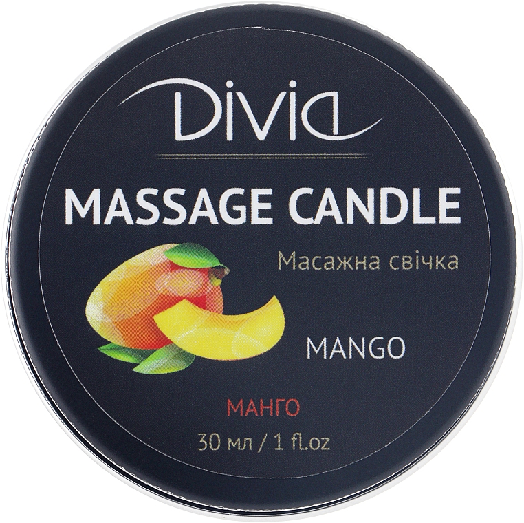Свічка масажна для рук і тіла "Манго", Di1570 (30 мл) - Divia Massage Candle Hand & Body Mango Di1570 (30 ml)