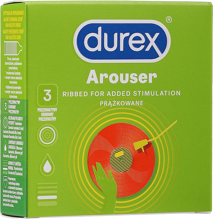 Презервативи ребристі, 3 шт. - Durex Arouser — фото N2