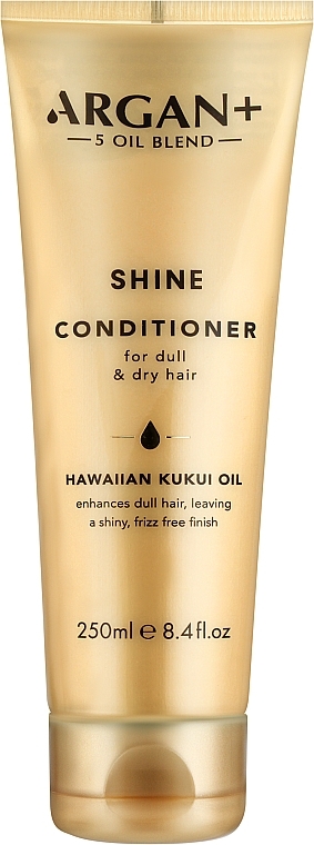 Кондиционер для блеска сухих и тусклых волос - Argan+ Shine Conditioner Hawaiian Kukui Oil — фото N1