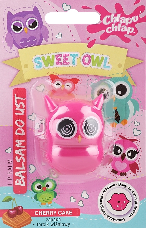 Бальзам для губ "Sweet Owl", вишневий торт - Chlapu Chlap Cherry Cake Lip Balm — фото N1