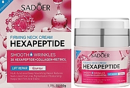 Укрепляющий крем для шеи для разглаживания морщин - Sadoer Hexapeptide Firming Neck Cream — фото N2