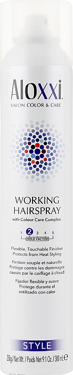 Лак для волосся легкої фіксації з термозахистом - Aloxxi Working Hairspray — фото N1