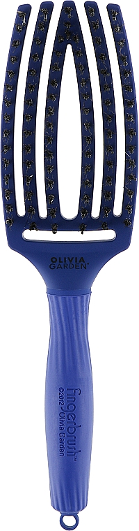 Щітка для волосся вигнута продувна з комбінованою щетиною - Olivia Garden Fingerbrush Tropical Blue — фото N1