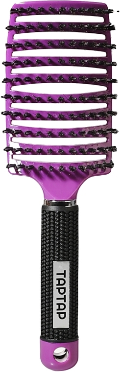 Щетка для волос с натуральной щетиной, фиолетовая - Taptap — фото N1